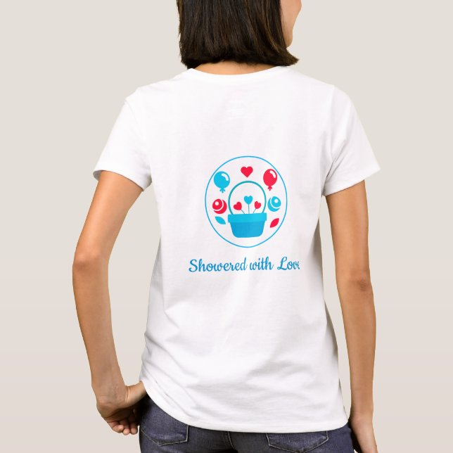 Camiseta Corações, Balões e cesto do coração (Verso)