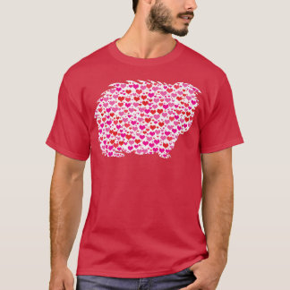 Camiseta Corações Bonitos Animais Engraçados do Porco Valen