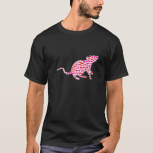 Camiseta Corações Bonitos Ratos Animais Engraçados Dia d