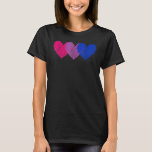 Camiseta Corações Bons Lgbtq Orgulho gay de Amor Bissexual