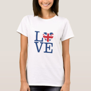Camiseta Corações britânicos - amor Union Jack