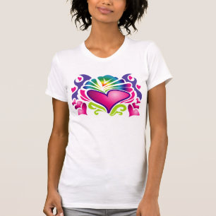 Camiseta Corações cor-de-rosa bonito