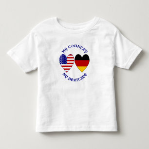 Camiseta Corações da Bandeira da Alemanha EUA País Patrimôn