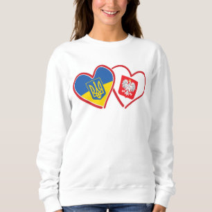 Camiseta corações da bandeira da Ucrânia e da bandeira da P