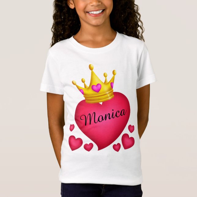 Camiseta Corações da Princesa Personalizada (Frente)
