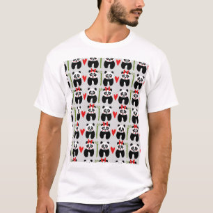 Camiseta Corações das Pandas Bonitas: Padrão Infantil