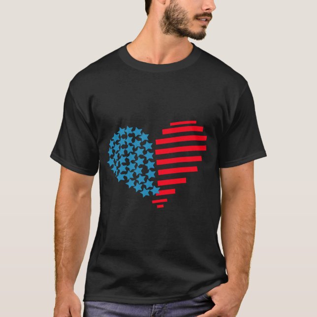 Camiseta corações de 4 de julho (Frente)