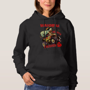 Camiseta Corações de Advertência Crusher T Rex Dinossaur Mo