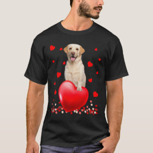 Camiseta Corações de Amor Bonito Cachorro Labrador Dias de