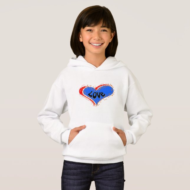 Camiseta Corações de "Amor" das Meninas Bonitas (Frente Completa)