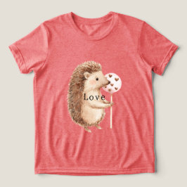 Camiseta Corações de Amor de Ouriço Fofo