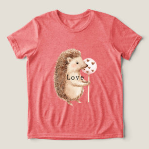 Camiseta Corações de Amor de Ouriço Fofo