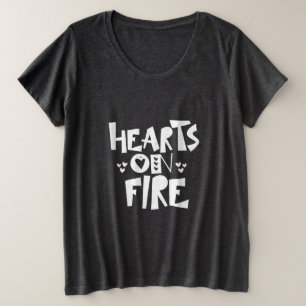 Camiseta Corações De Arte casal Em Fogo