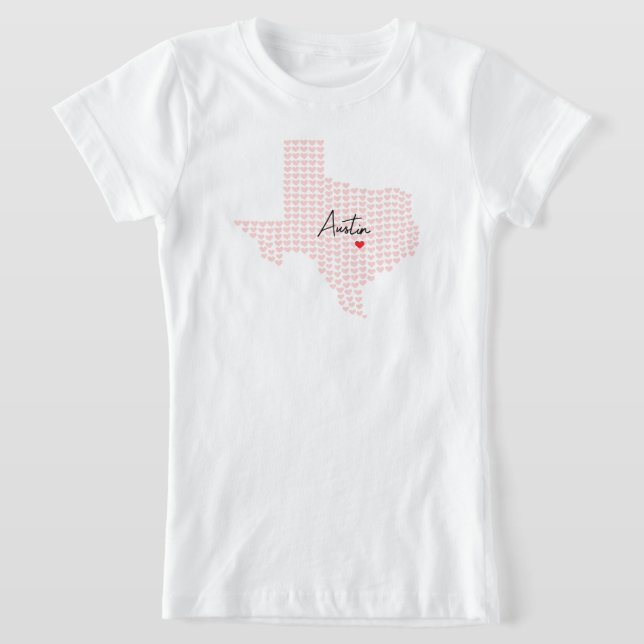 Camiseta Corações de Austin Texas (Postura )