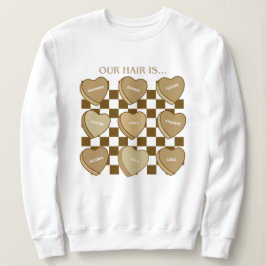 Camiseta Corações de Bala do Dia dos Namorados Cabelo Preto