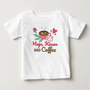 Camiseta Corações de Café Flores Frase Amor