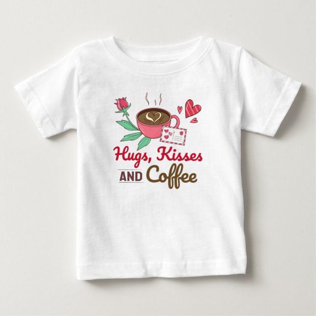 Camiseta Corações de Café Flores Frase Amor (Frente)