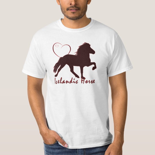 Camiseta Corações de Cavalos Islandeses (Frente)