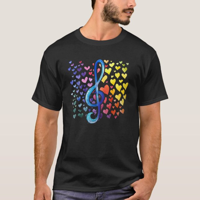Camiseta Corações de Classe de Banda Arco-Íris (Frente)