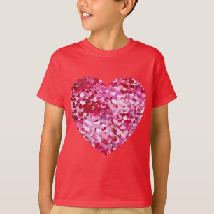 Camiseta Corações de Confetti Rosa