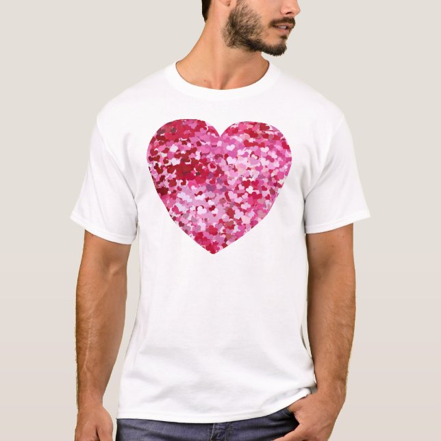 Camiseta Corações de Confetti Rosa (Frente)