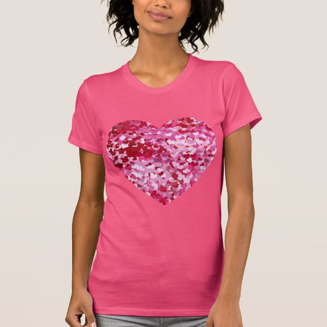 Camiseta Corações de Confetti Rosa (Frente)