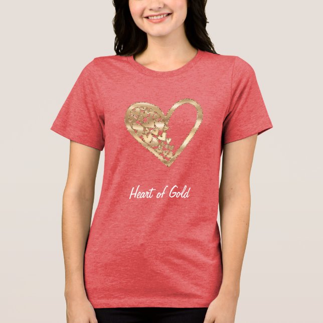 Camiseta Corações de Dourado (Frente)