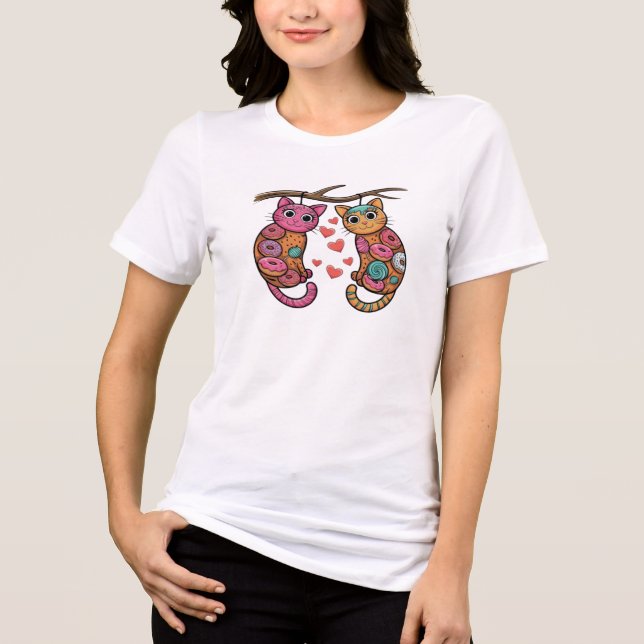 Camiseta Corações de Gatos (Frente)