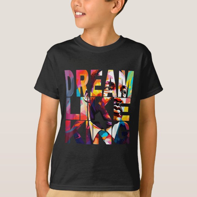 Camiseta Corações de História Negra Retro Sonham Como Mulhe (Frente)