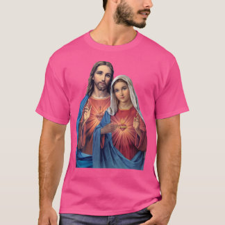 Camiseta Corações De Jesus E Maria Muito Próximos (Gêmeos