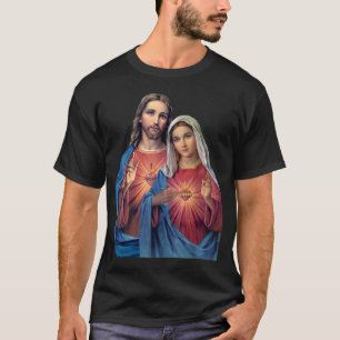 Camiseta Corações de Jesus e Maria muito próximos juntos