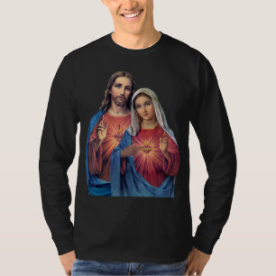 Camiseta Corações de Jesus e Maria muito próximos juntos