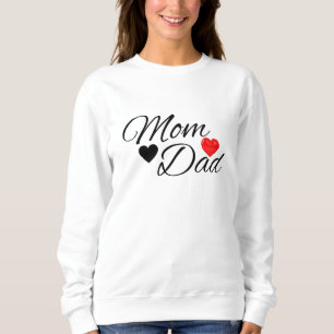 Camiseta Corações de Mamãe e Papai - Tipografia Elegante Am