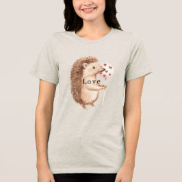 Camiseta Corações de Ouriço Fofos Amor