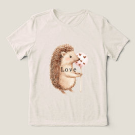 Camiseta Corações de Ouriço Fofos Amor