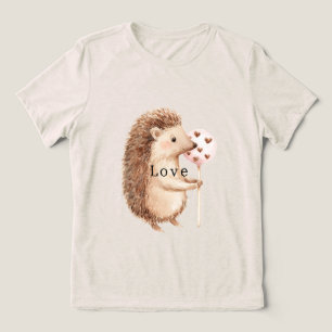 Camiseta Corações de Ouriço Fofos Amor
