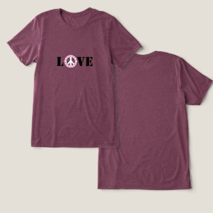 Camiseta Corações de Paz Rosa Inspiracional