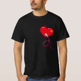 Camiseta Corações de Pixel conectados Correspondente casal 