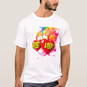 Camiseta Corações de Pop de Arte Negrito e Vibrante para Ca