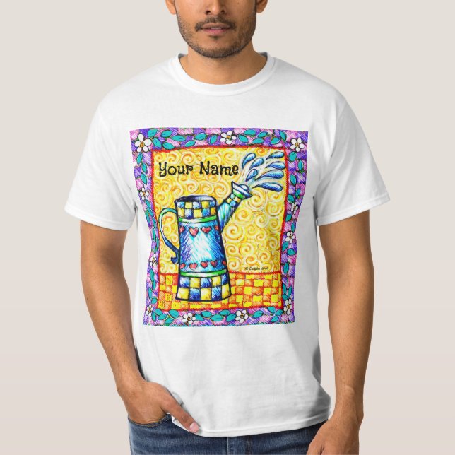 Camiseta Corações de regador flor (Frente)