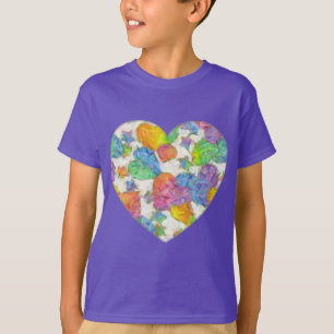 Camiseta Corações de São Valentão em Pastel Impressionista