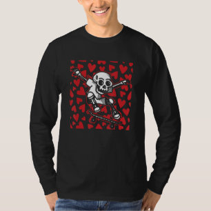 Camiseta Corações De Skate Esqueleto Dia Dos Namorados Cave