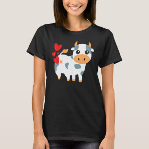 Camiseta Corações de Vaca Engraçado Fofo Dia dos Namorados