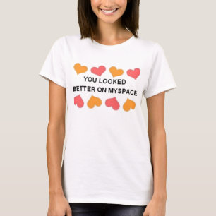 Camiseta corações de w do myspace
