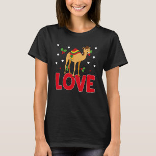 Camiseta Corações dias de os namorados Ama Camelos Mulheres