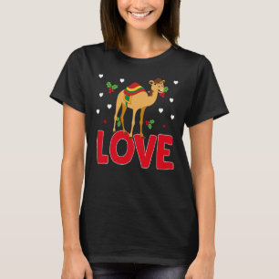 Camiseta Corações dias de os namorados Ama Camelos Mulheres