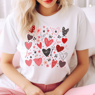 Camiseta Corações dias de os namorados E Amor, Bonito E Na