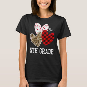 Camiseta Corações dias de os namorados Vermelho-Leopardo-Xa