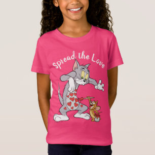 Camiseta Corações do Namorados de Pintura de Tom e Jerry