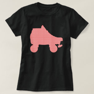 Camiseta corações do skate de rolo